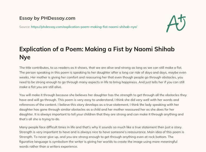 Nye shihab naomi fist making poetry analysis local life