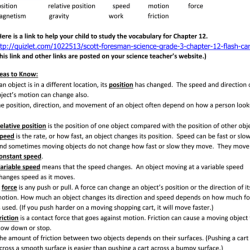 Chapter 12 forces and motion wordwise