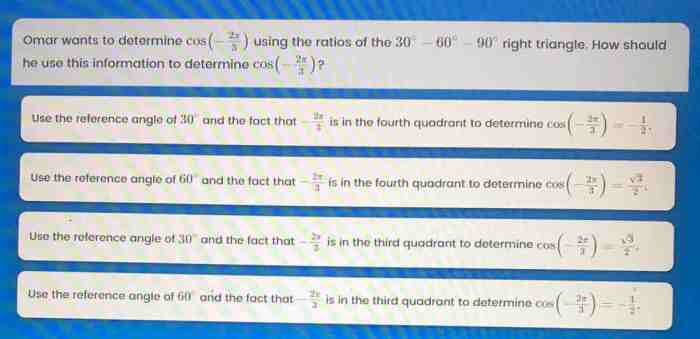 Omar wants to determine cos