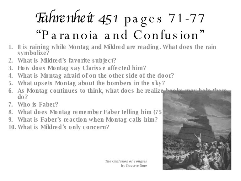 Questions for fahrenheit 451 part 1