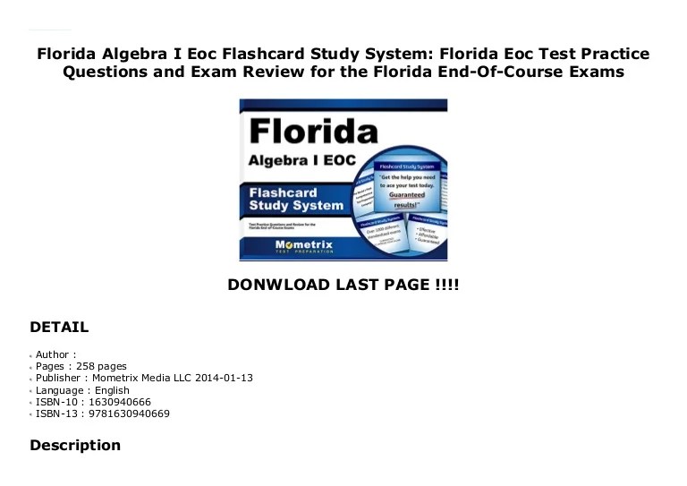 Florida algebra 1 eoc practice